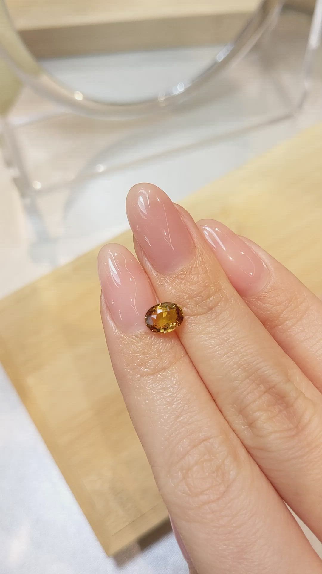 1.47 Ct. Yellowish Brown Sapphire from Ceylon (Sri Lanka) Size Video