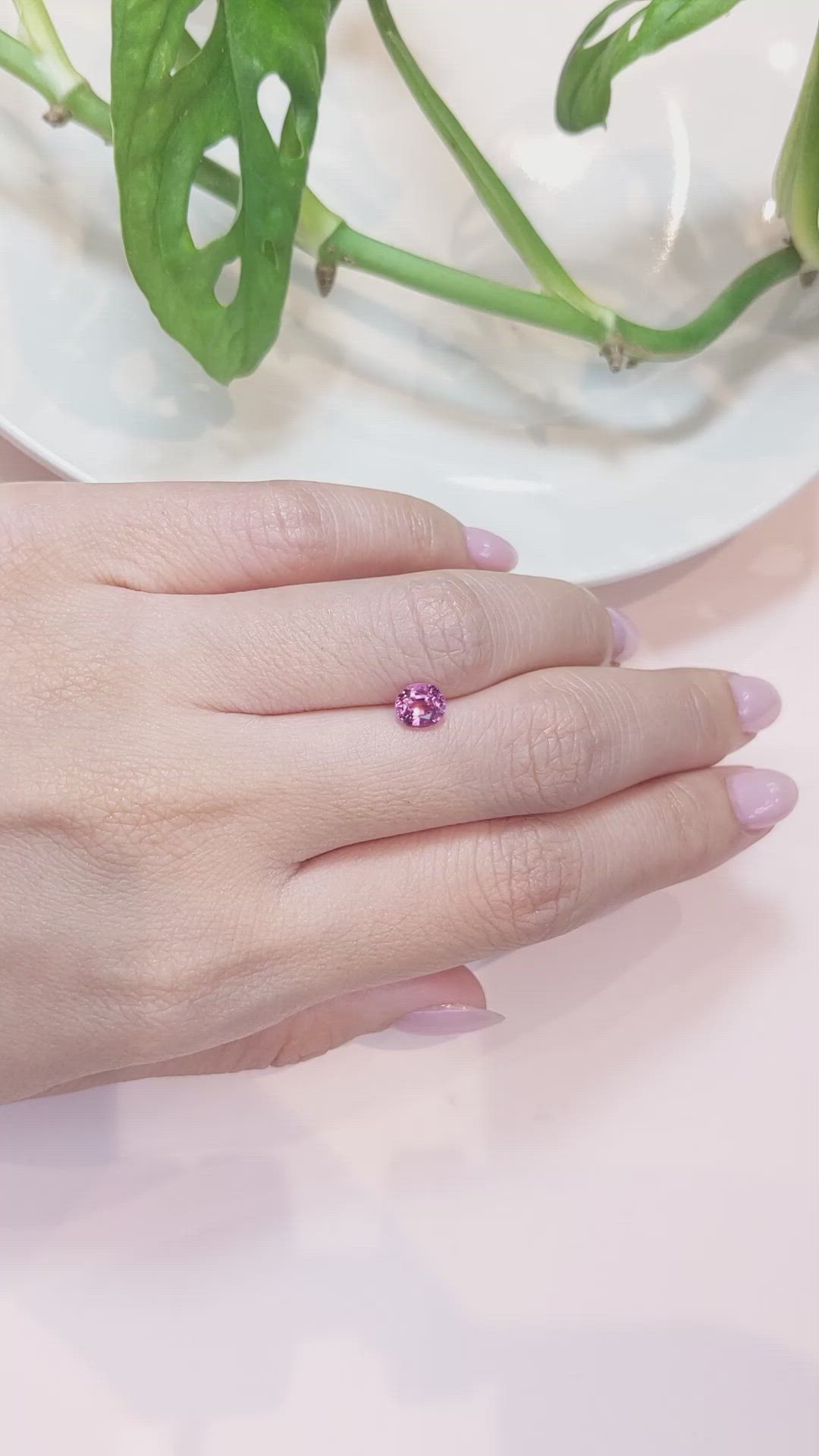 0.83 Ct. Pink Sapphire from Ceylon (Sri Lanka) Size Video