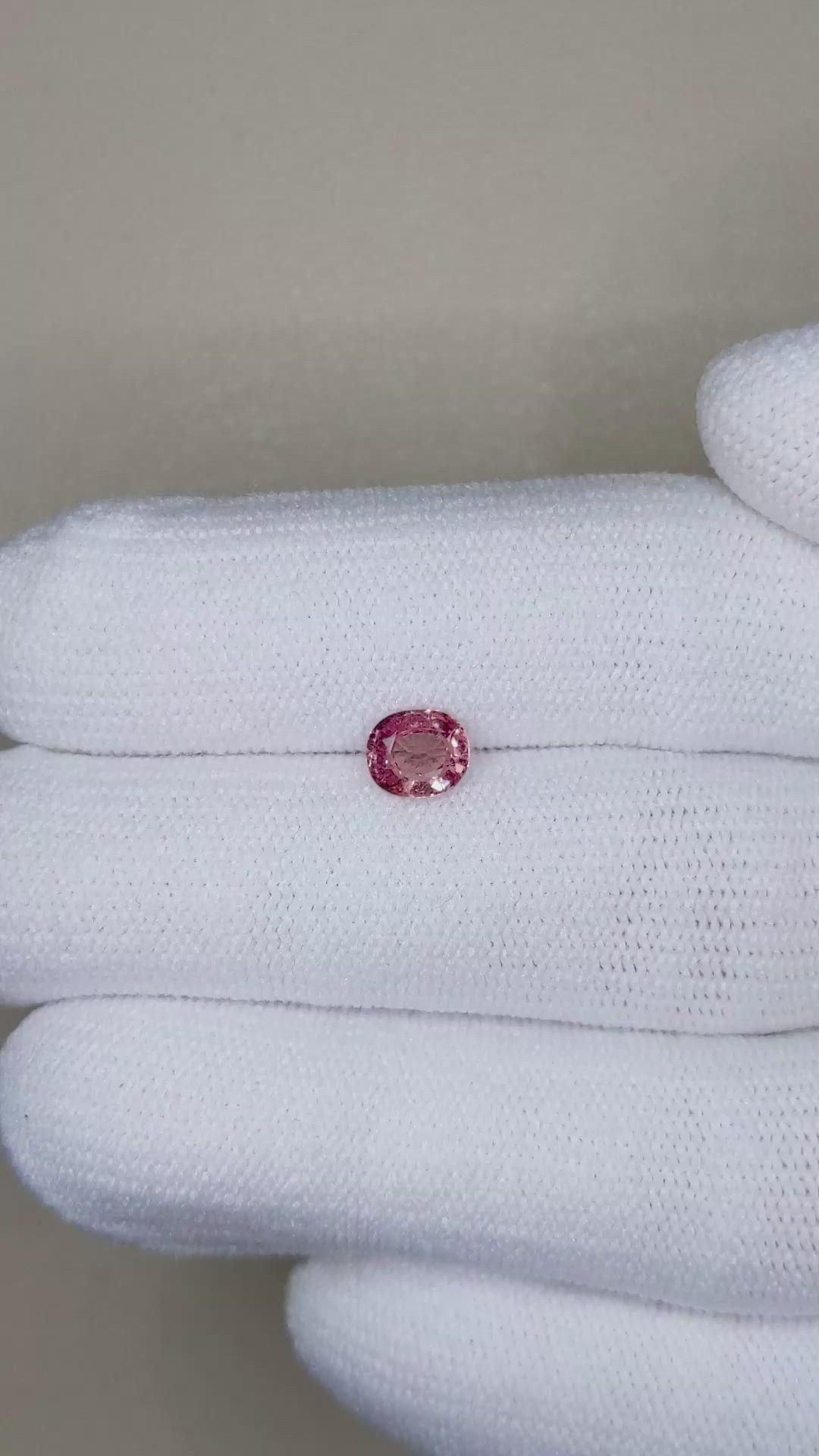 0.76 Ct. Reddish Pink Sapphire from Ceylon (Sri Lanka) Size Video