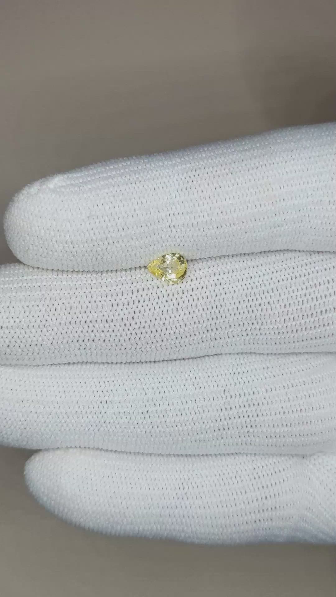 0.56 Ct. Yellow Sapphire from Ceylon (Sri Lanka) Size Video