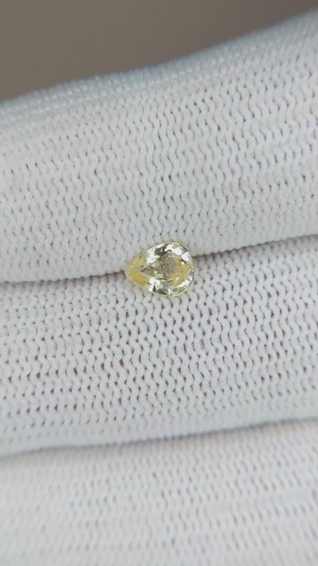 0.56 Ct. Yellow Sapphire from Ceylon (Sri Lanka) Size Video