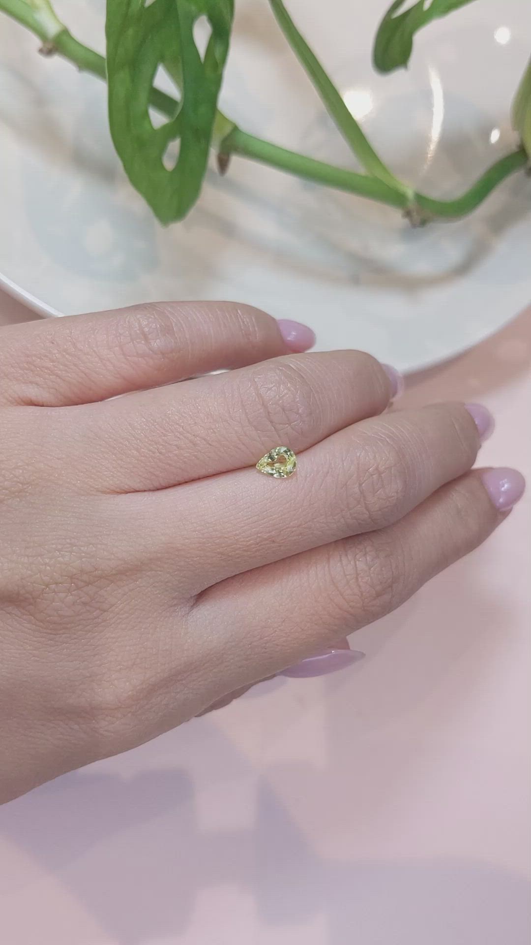 0.56 Ct. Yellow Sapphire from Ceylon (Sri Lanka) Size Video
