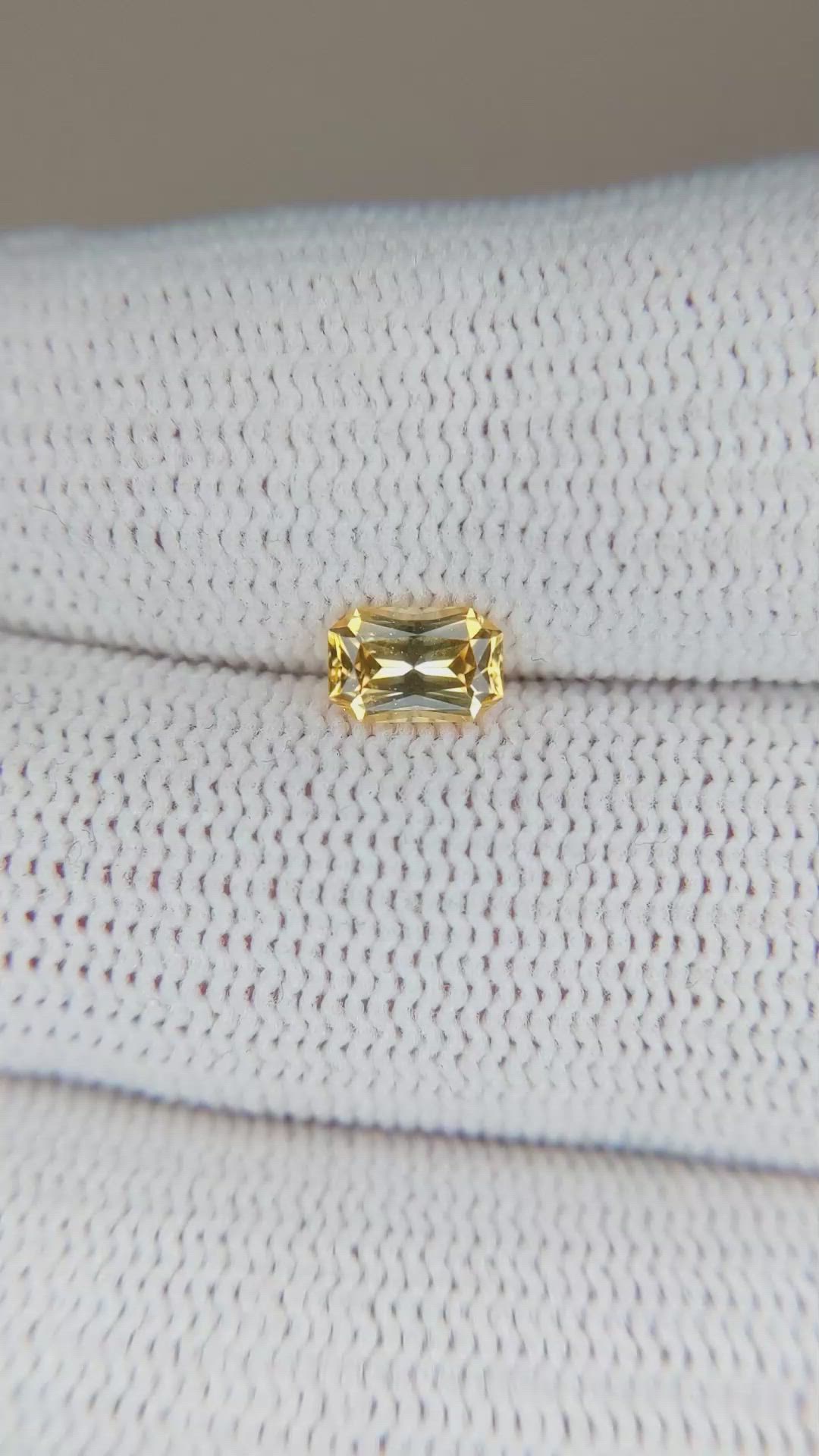 0.66 Ct. Orangish Yellow Sapphire from Ceylon (Sri Lanka) Size Video