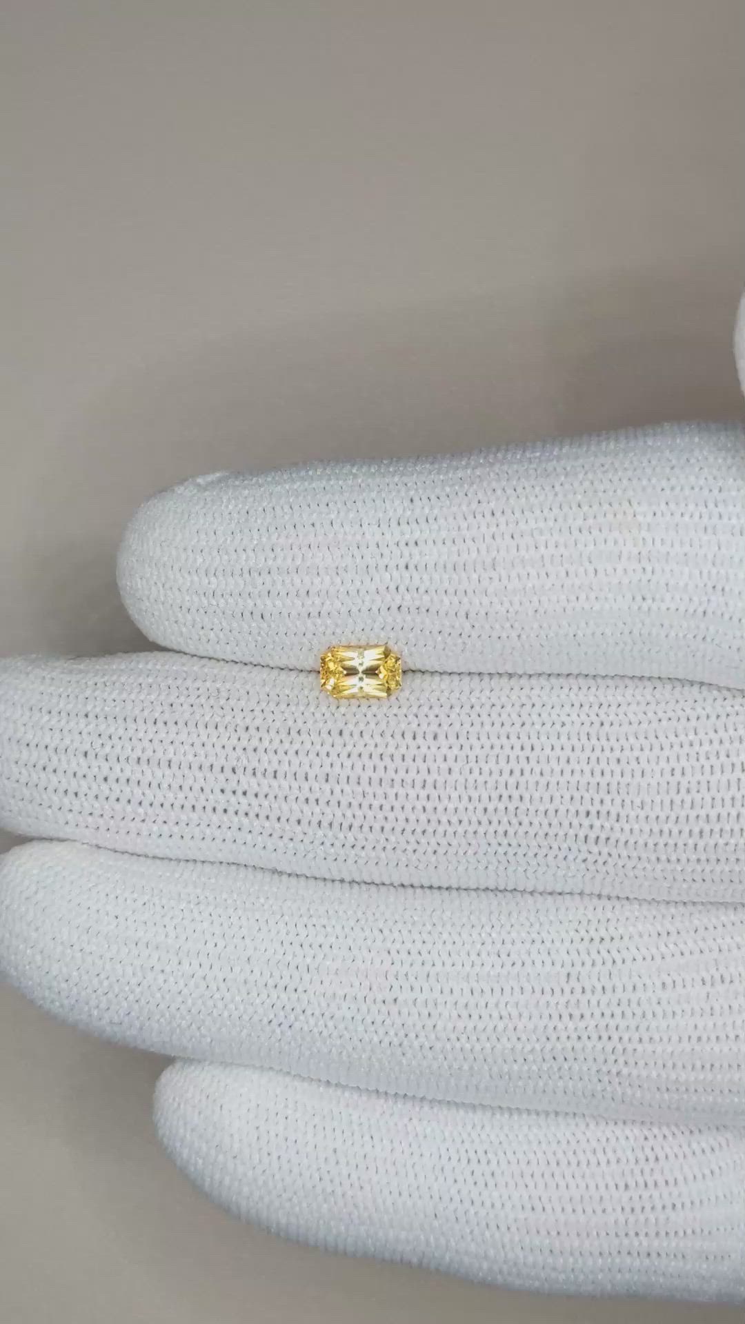 0.66 Ct. Orangish Yellow Sapphire from Ceylon (Sri Lanka) Size Video
