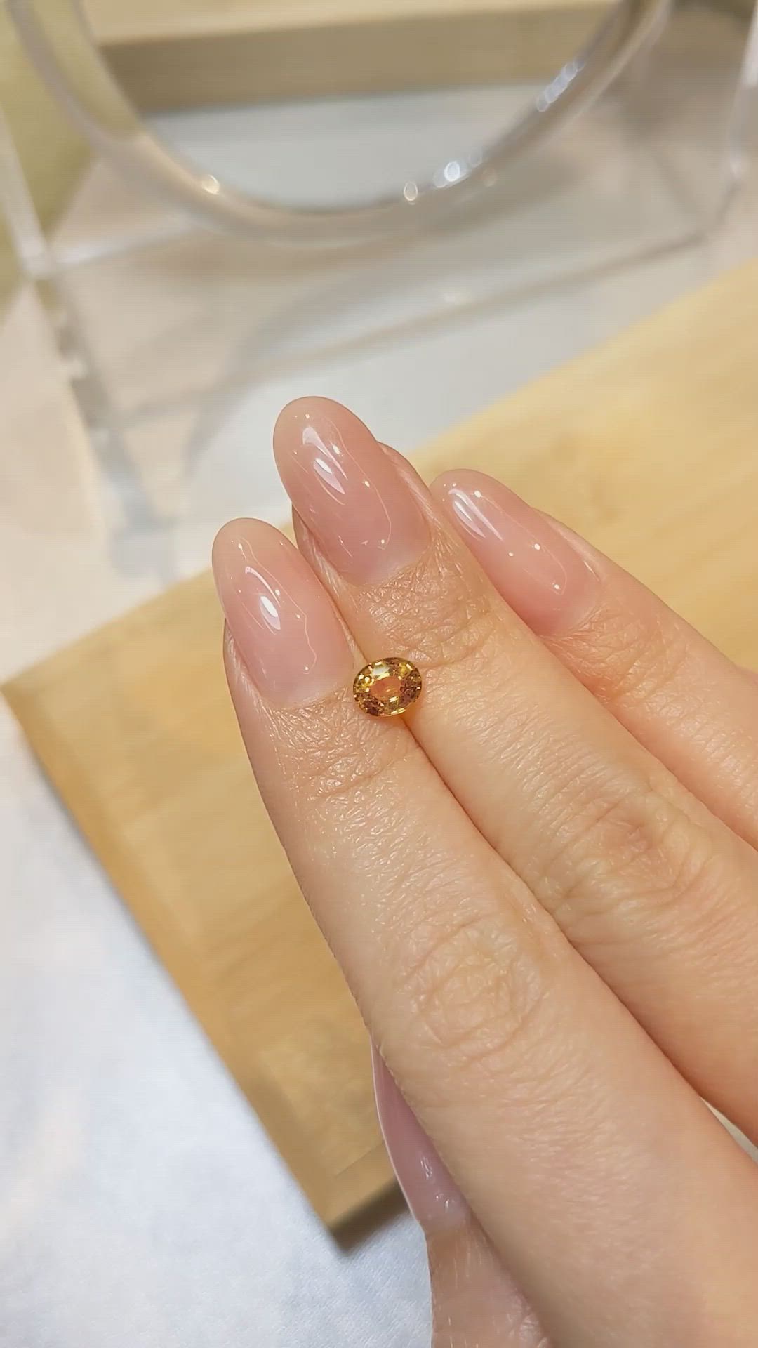 0.87 Ct. Orange Sapphire from Ceylon (Sri Lanka) Size Video