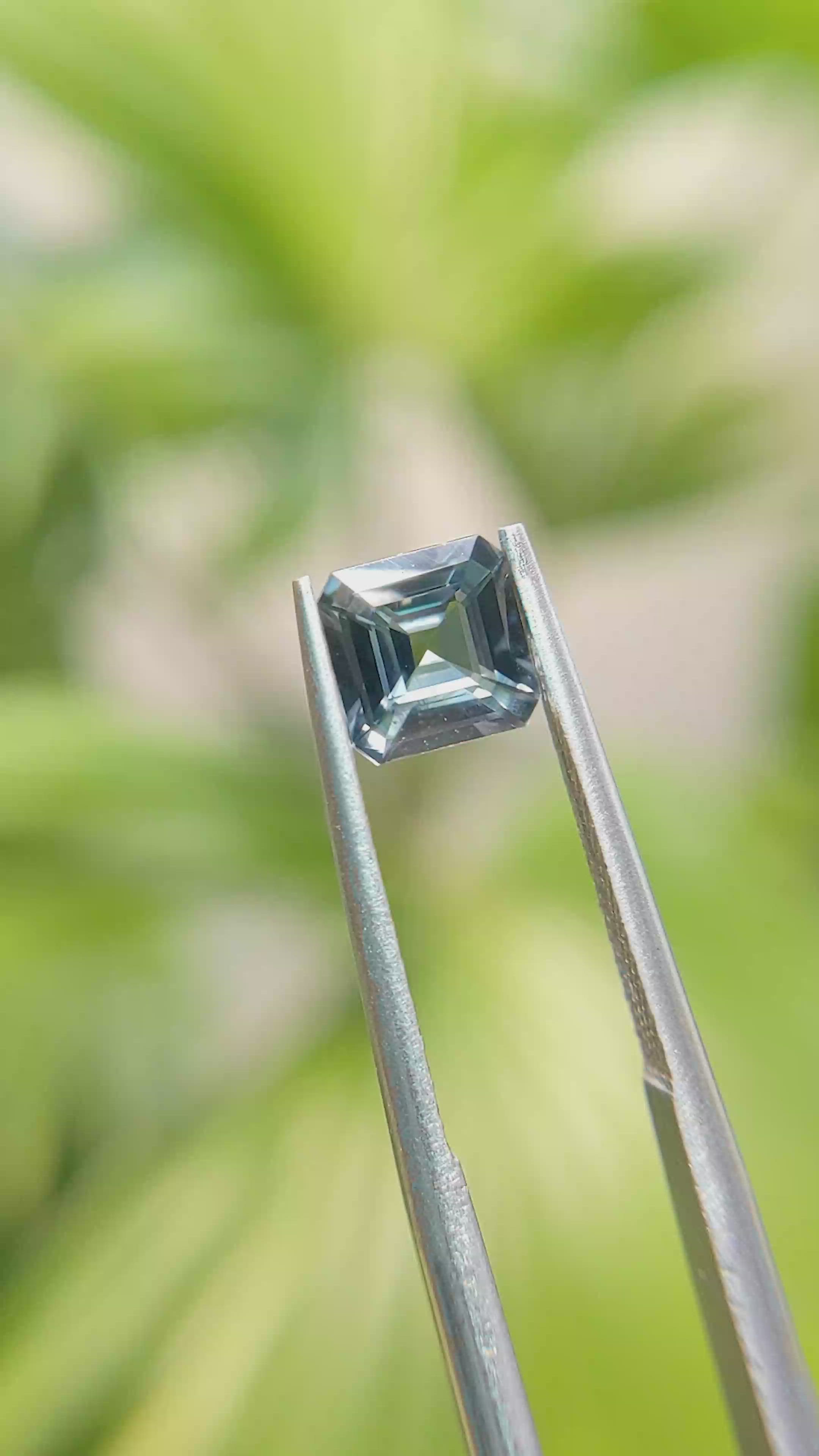 1.17 Ct. Greenish Blue Sapphire from Madagascar Size Video