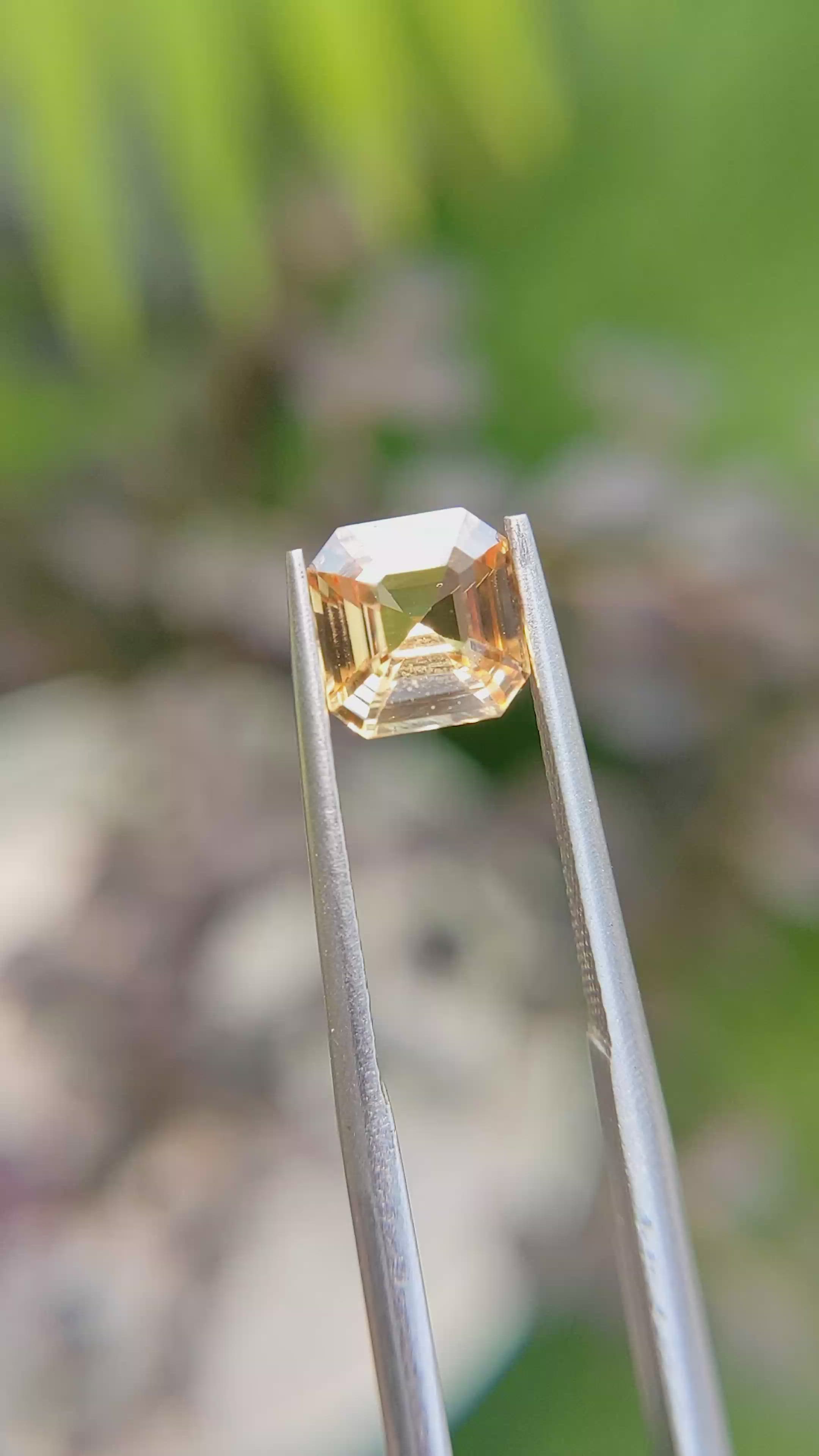 1.57 Ct. Peach Sapphire from Ceylon (Sri Lanka) Size Video