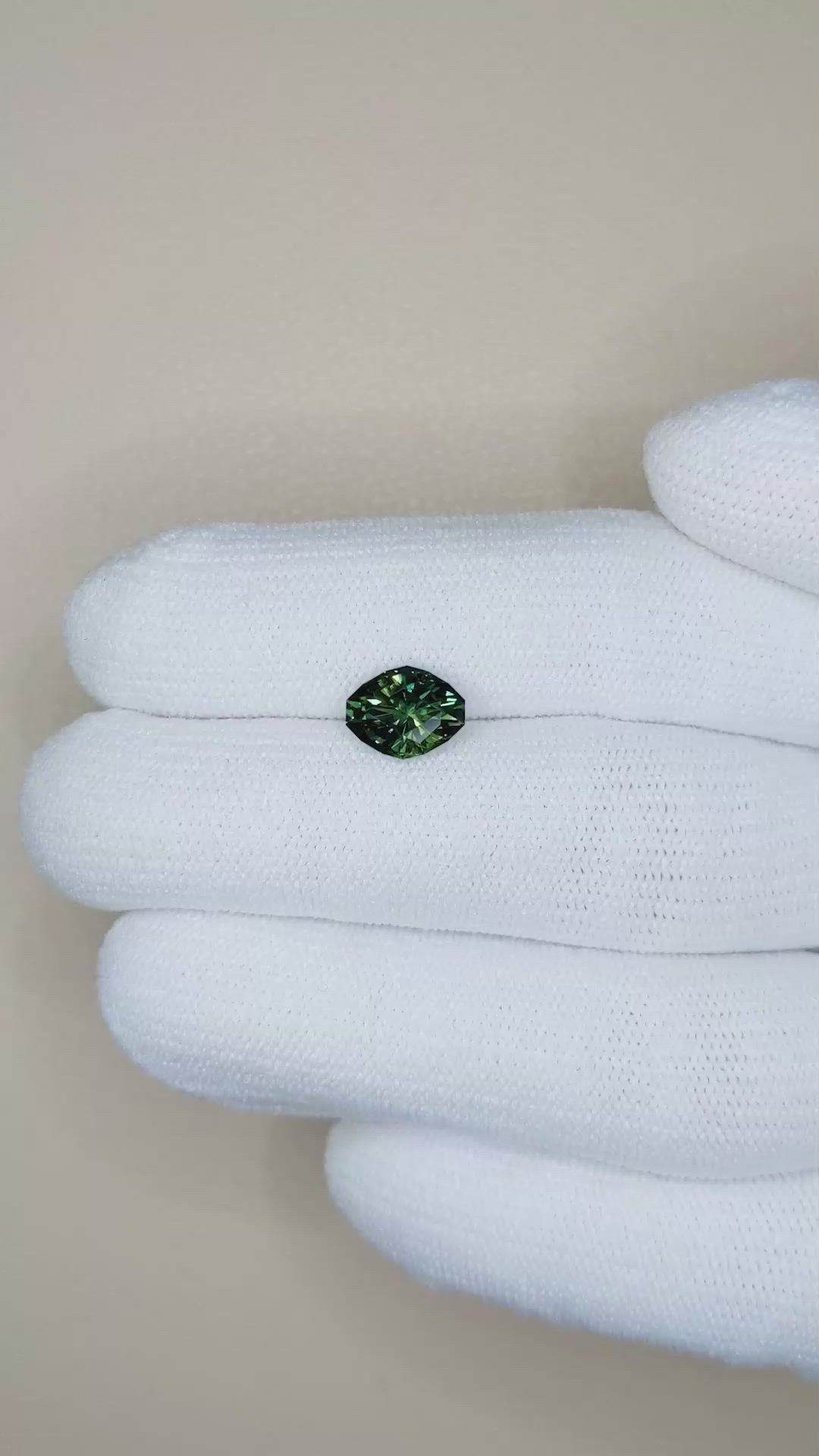1.84 Ct. Green Sapphire from Ceylon (Sri Lanka) Size Video