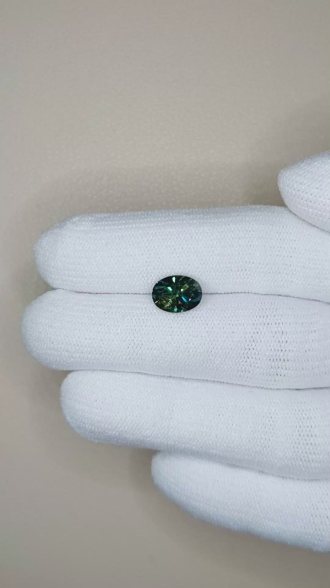 2.18 Ct. Bluish Green Sapphire from Ceylon (Sri Lanka) Size Video