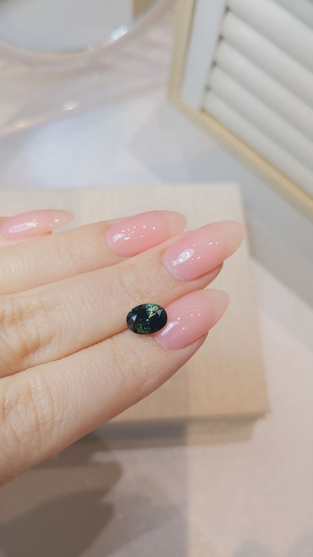 2.18 Ct. Bluish Green Sapphire from Ceylon (Sri Lanka) Size Video