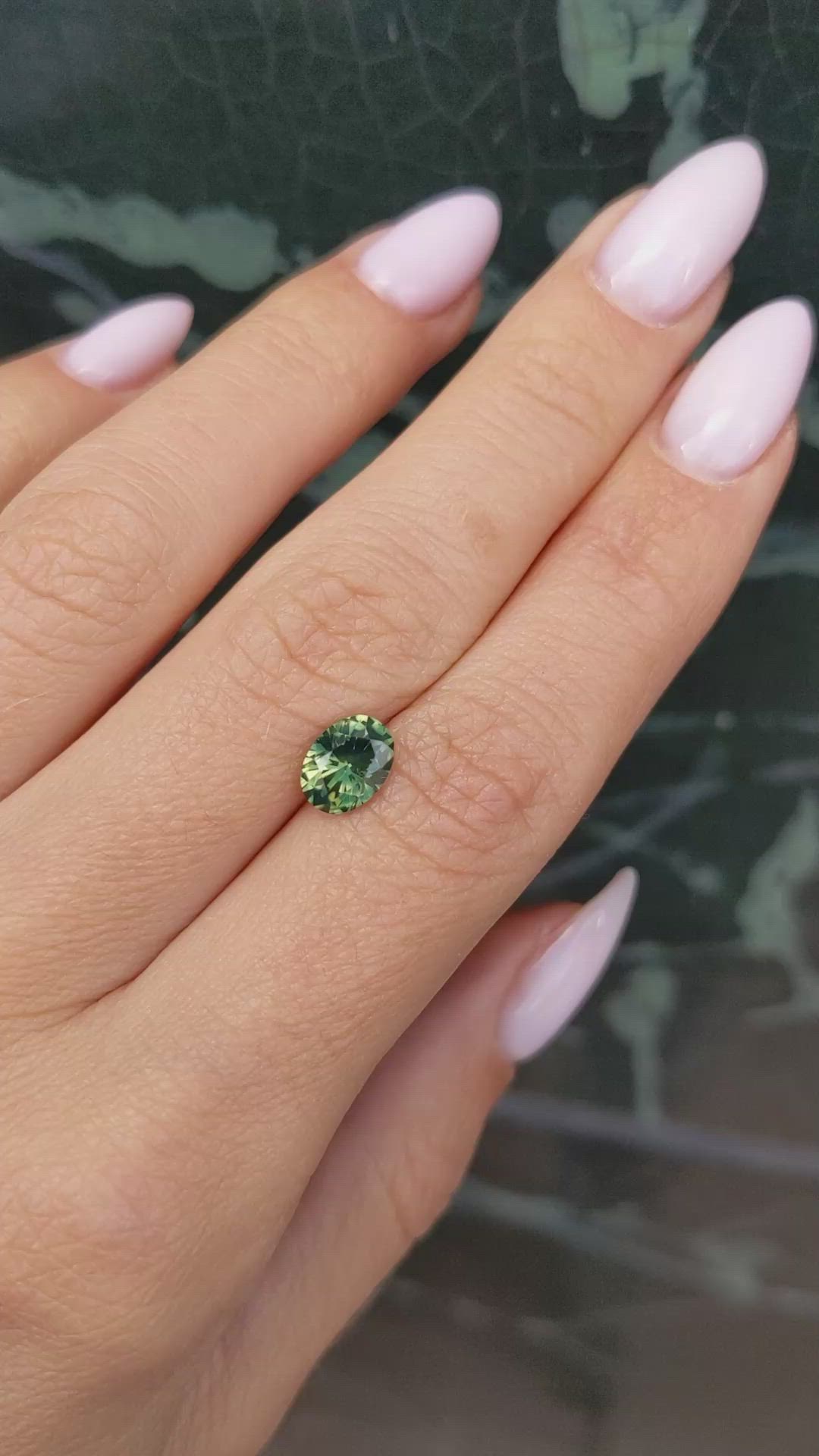 1.60 Ct. Yellowish Green Sapphire from Ceylon (Sri Lanka) Size Video