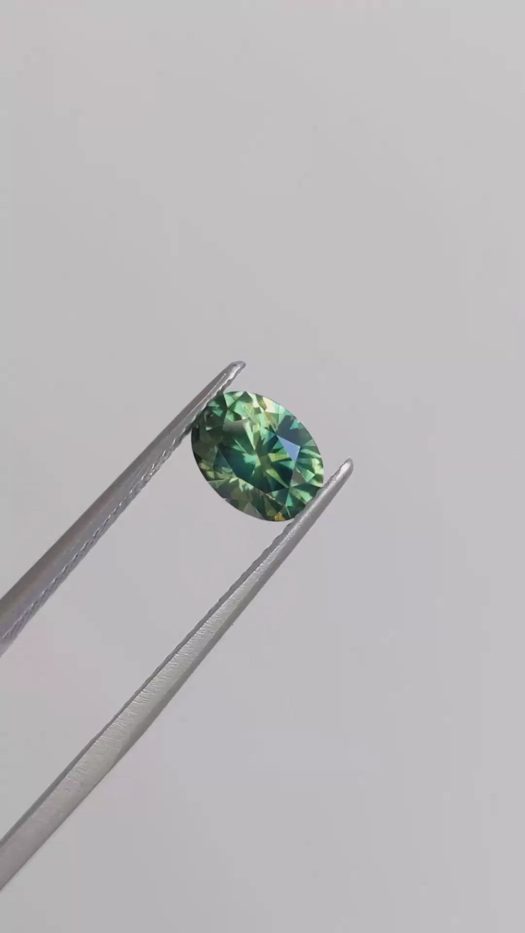 1.90 Ct. Yellowish Green Sapphire from Ceylon (Sri Lanka) Size Video