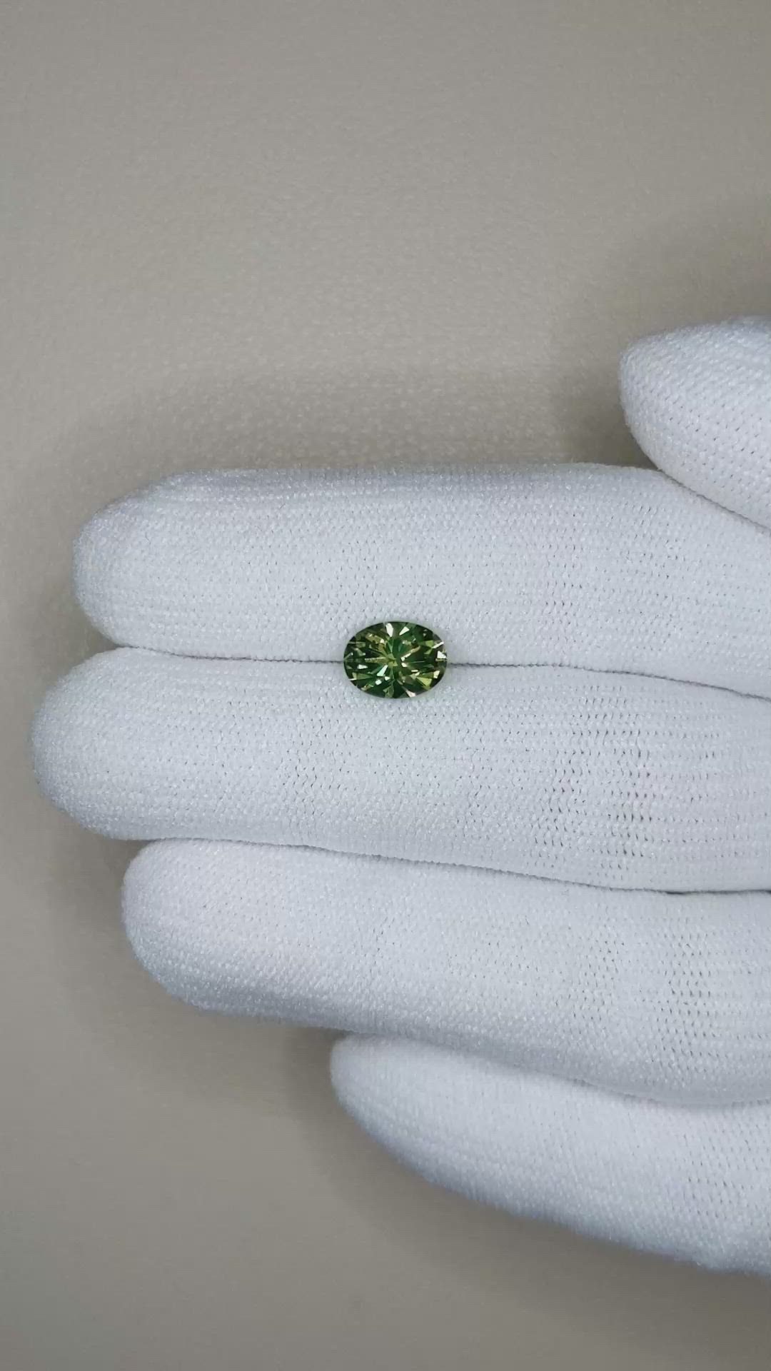 1.90 Ct. Yellowish Green Sapphire from Ceylon (Sri Lanka) Size Video