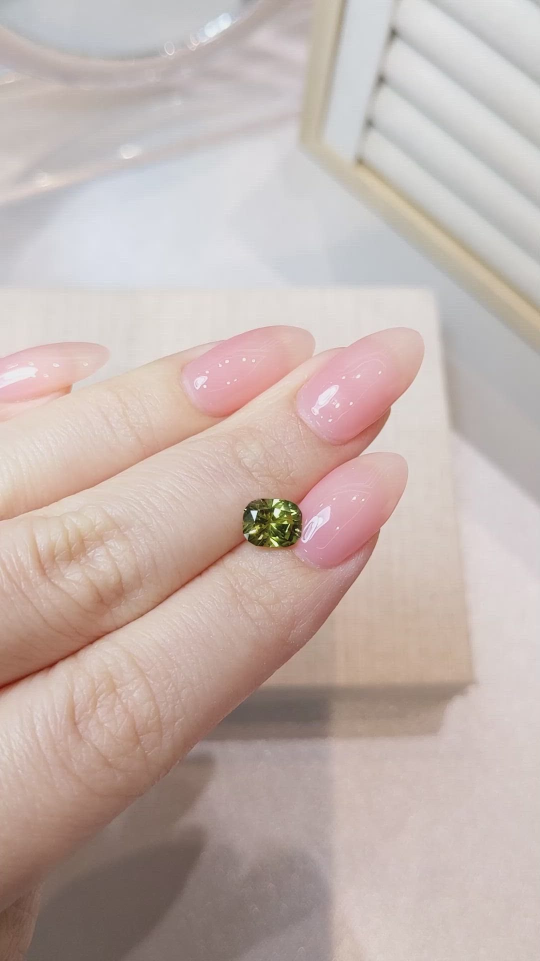 1.50 Ct. Yellowish Green Sapphire from Ceylon (Sri Lanka) Size Video