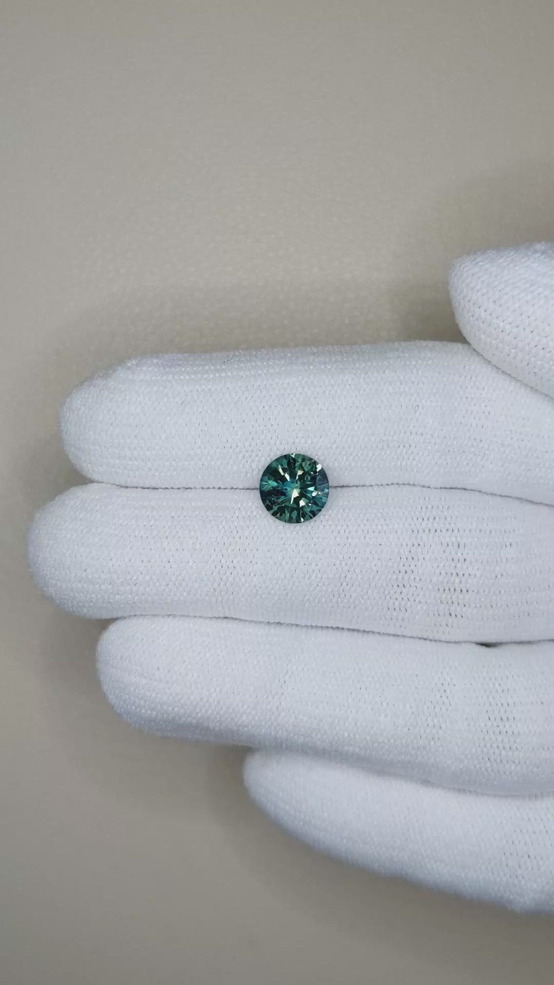 1.91 Ct. Bluish Green Sapphire from Ceylon (Sri Lanka) Size Video