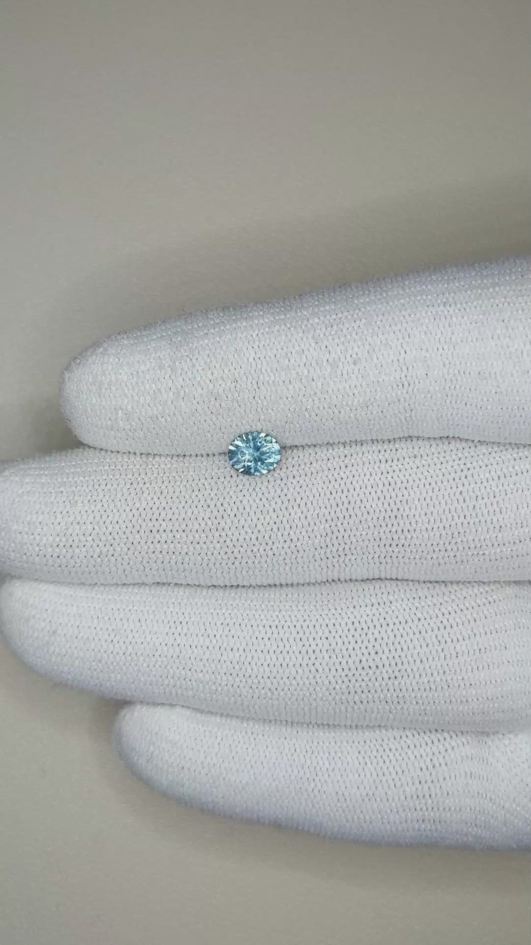 0.83 Ct. Greenish Blue Sapphire from Ceylon (Sri Lanka) Size Video