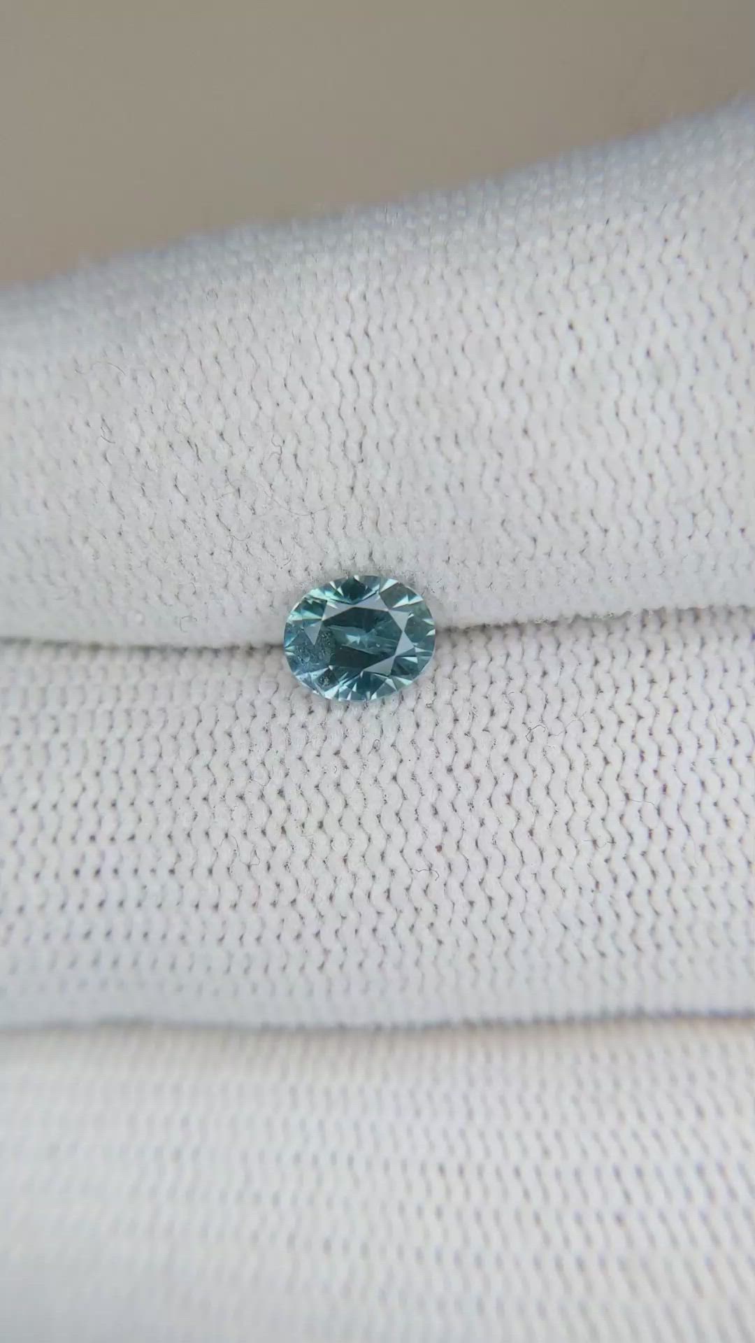 0.83 Ct. Greenish Blue Sapphire from Ceylon (Sri Lanka) Size Video