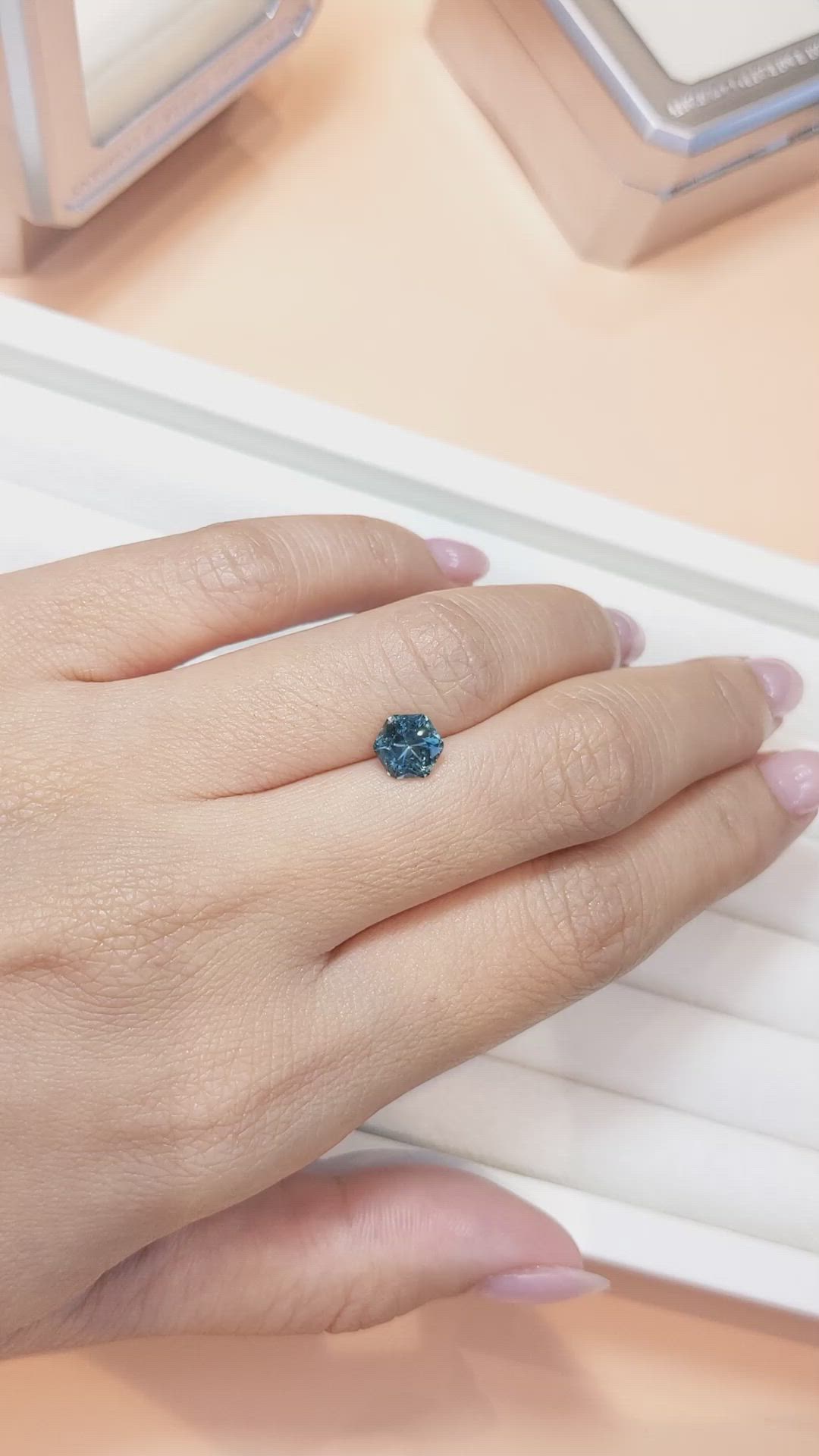 1.47 Ct. Greenish Blue Sapphire from Ceylon (Sri Lanka) Size Video