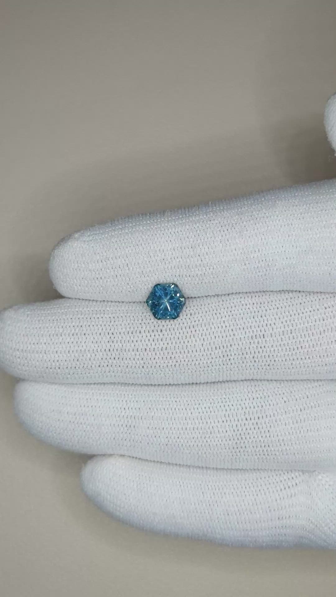 1.47 Ct. Greenish Blue Sapphire from Ceylon (Sri Lanka) Size Video
