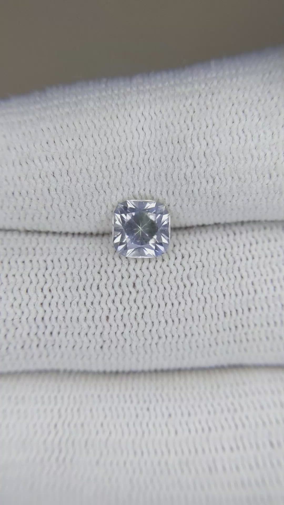 1.25 Ct. White Sapphire from Ceylon (Sri Lanka) Size Video