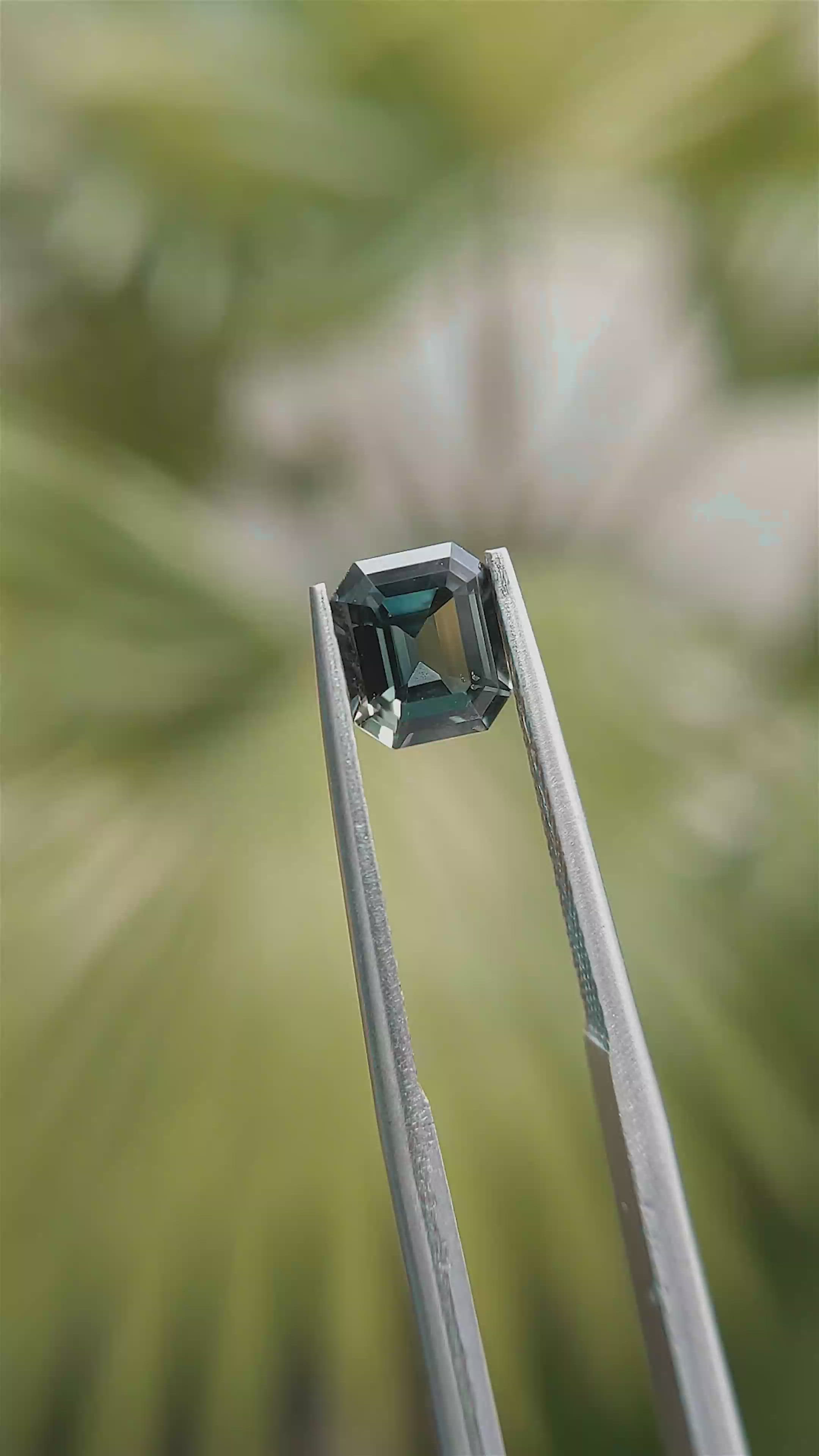 1.50 Ct. Bluish Green Sapphire from Madagascar Size Video