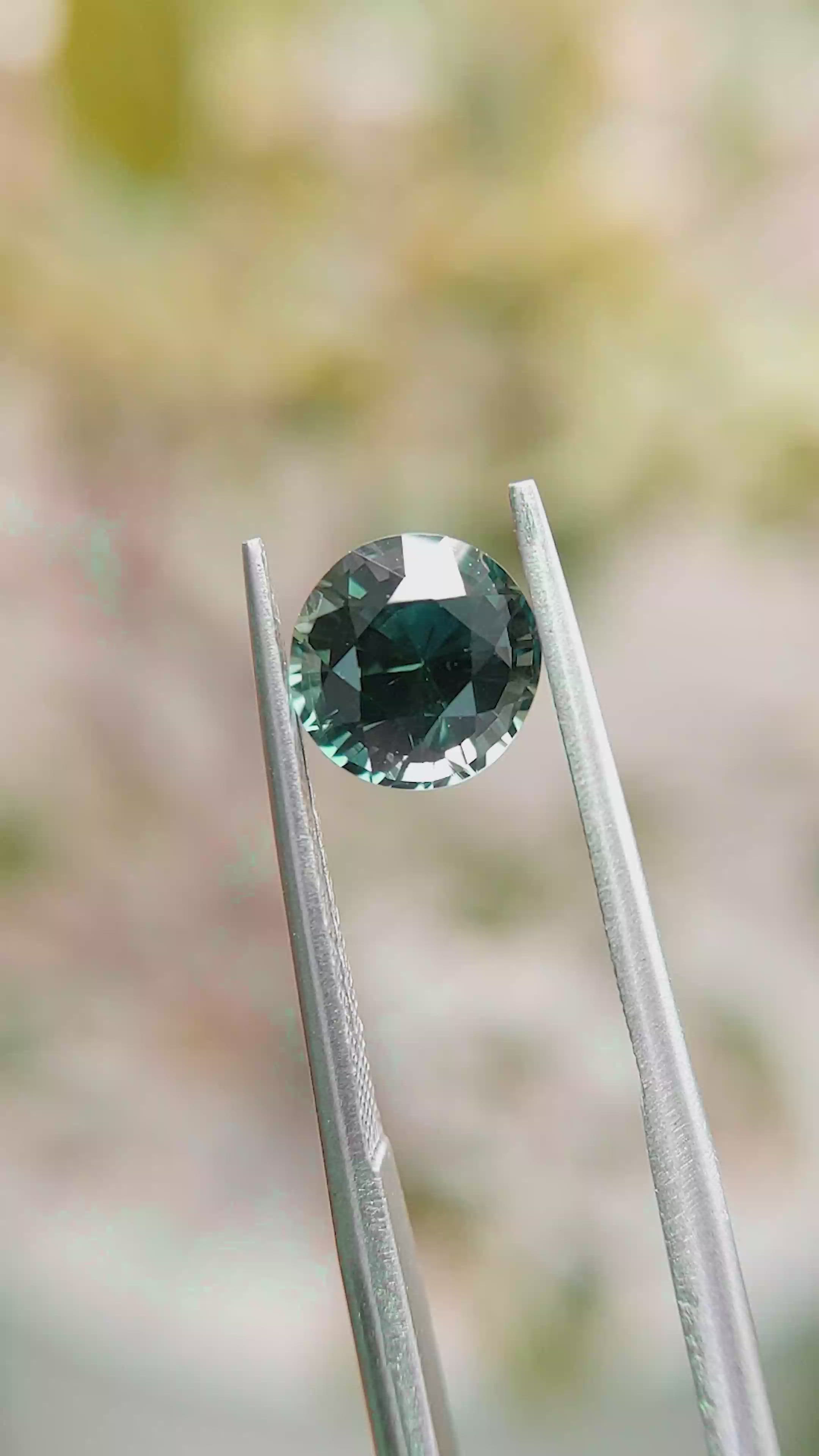 2.22 Ct. Bluish Green Sapphire from Madagascar Size Video