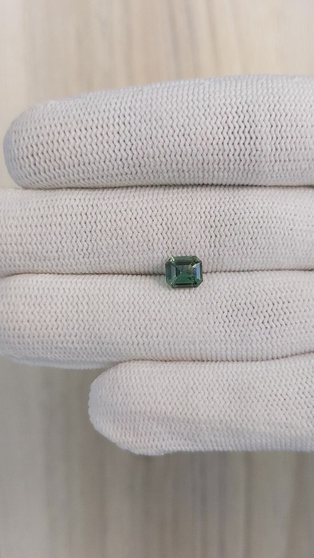 1.52 Ct. Bluish Green Sapphire from Madagascar Size Video