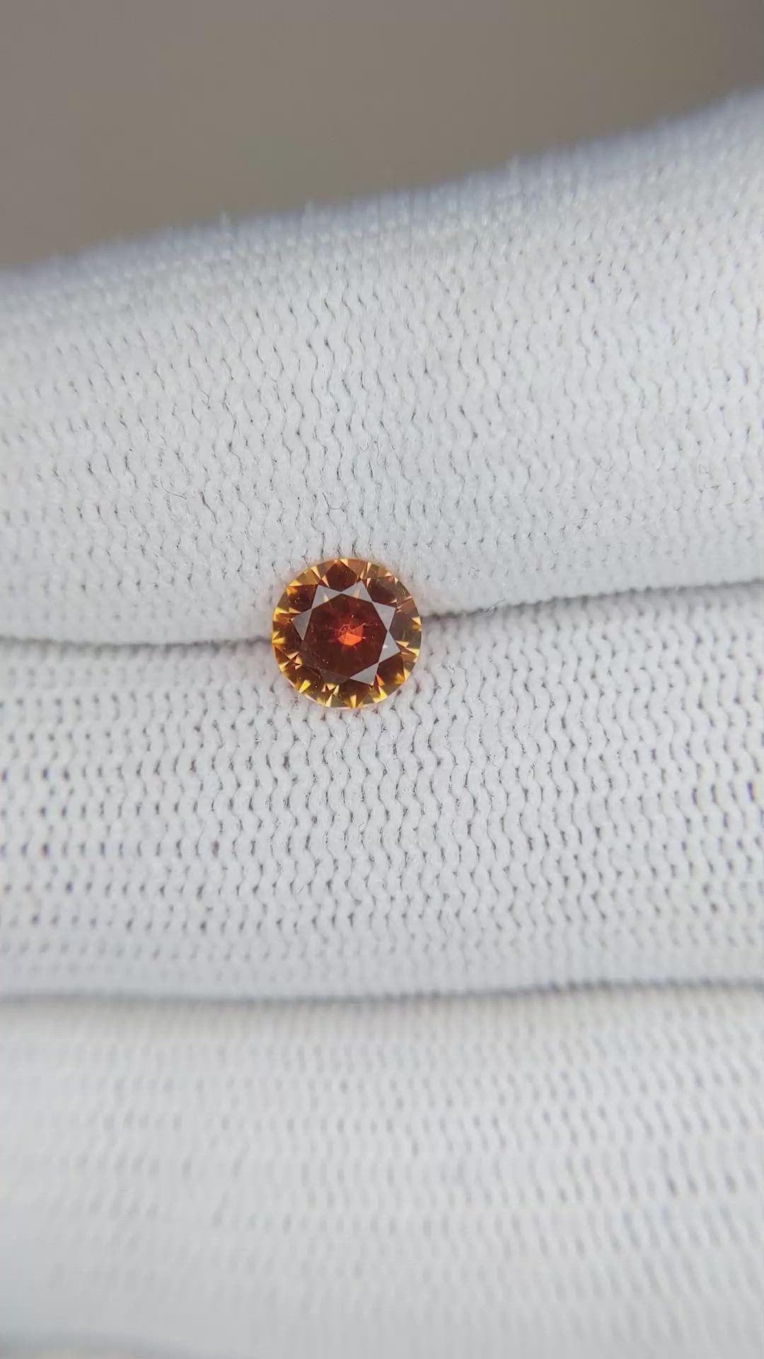 0.88 Ct. Orange Sapphire from Ceylon (Sri Lanka) Size Video