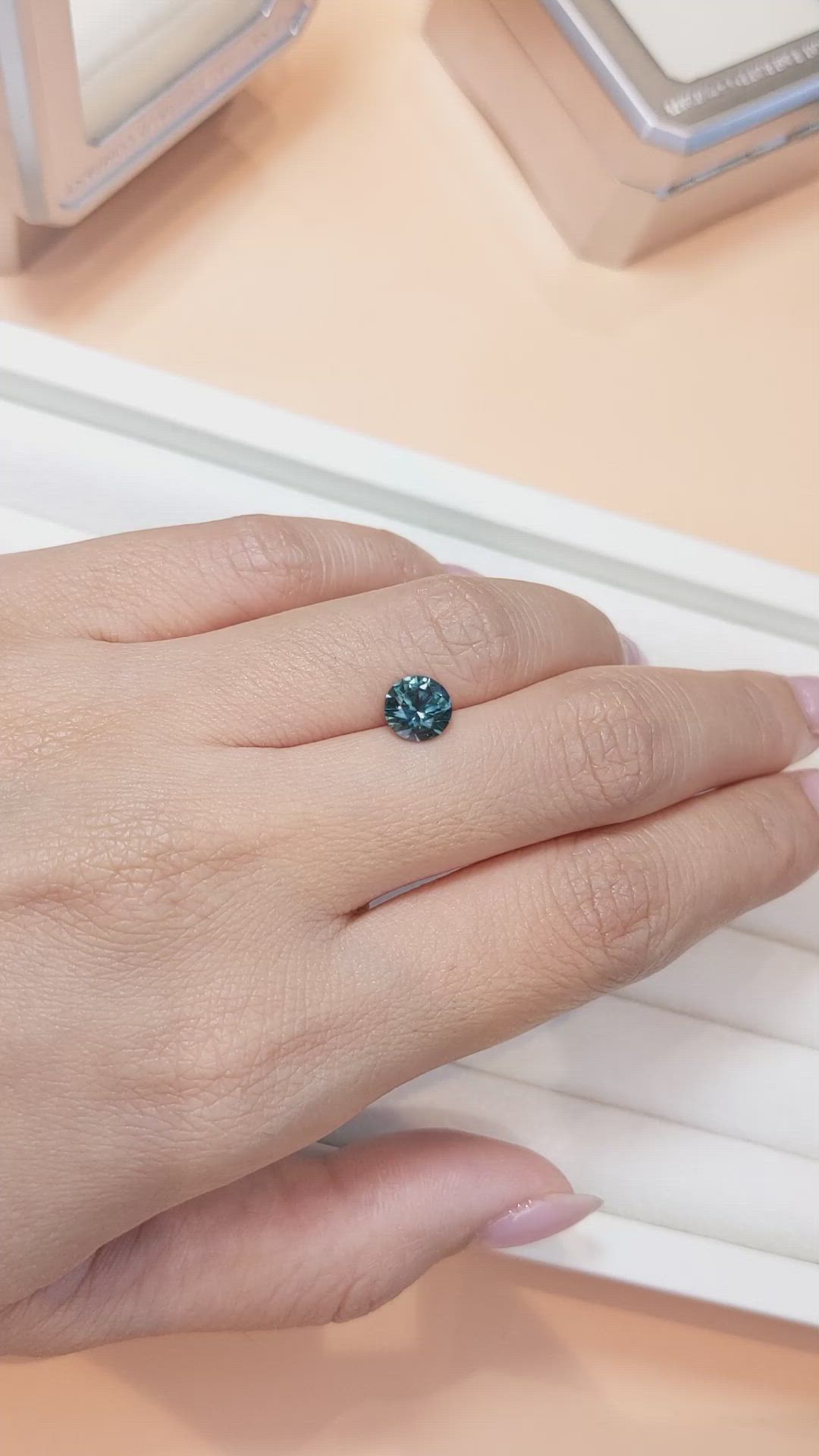 1.42 Ct. Greenish Blue Sapphire from Ceylon (Sri Lanka) Size Video