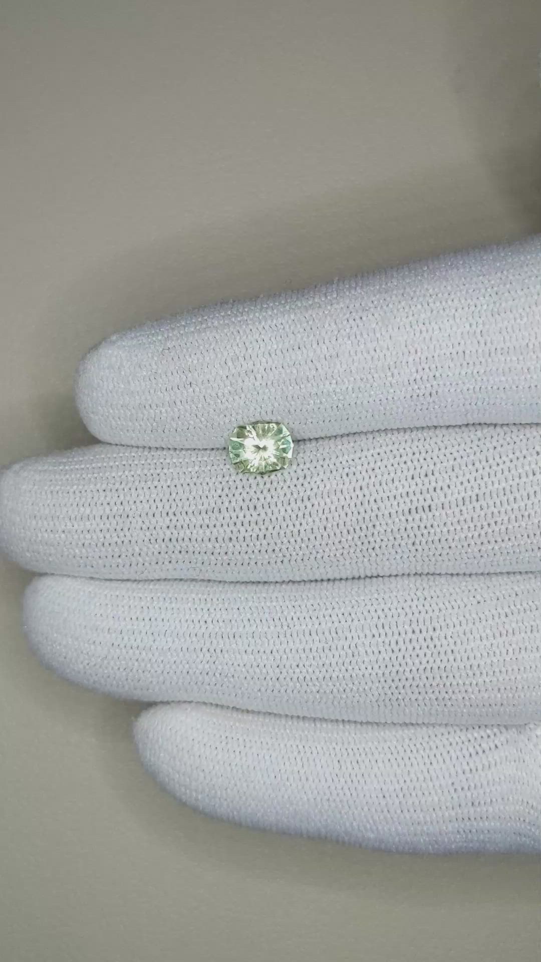 1.01 Ct. Yellowish Green Sapphire from Ceylon (Sri Lanka) Size Video