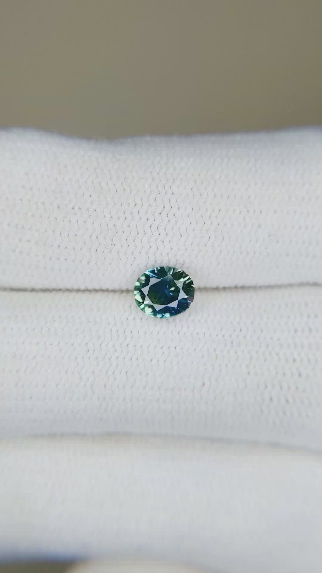 0.68 Ct. Greenish Blue Sapphire from Ceylon (Sri Lanka) Size Video