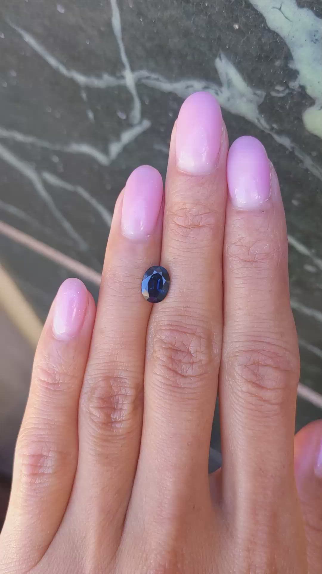 1.53 Ct. Blue Sapphire from Ceylon (Sri Lanka) Size Video