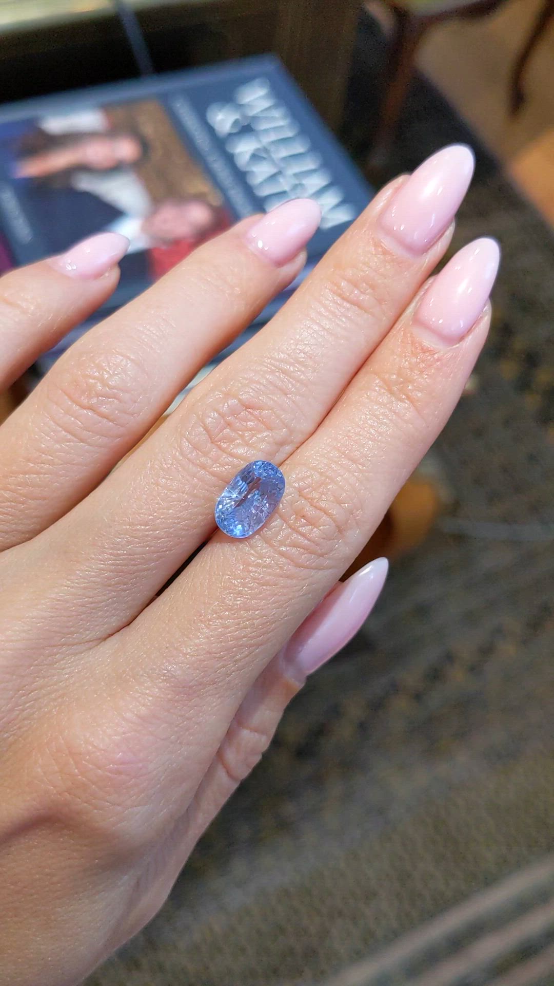 4.19 Ct. Blue Sapphire from Ceylon (Sri Lanka) Size Video