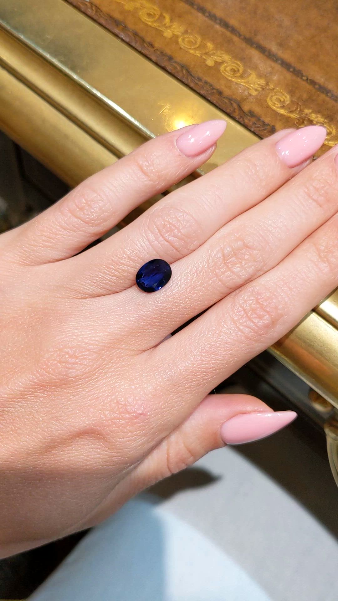 2.15 Ct. Blue Sapphire from Ceylon (Sri Lanka) Size Video