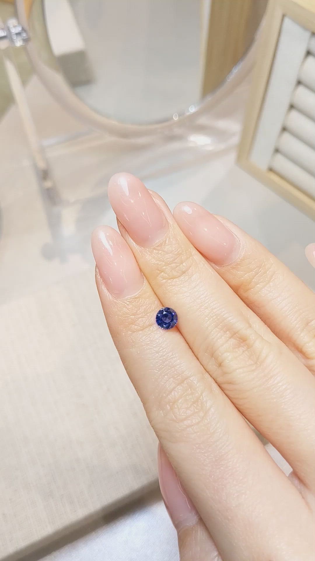 0.86 Ct. Blue Sapphire from Ceylon (Sri Lanka) Size Video