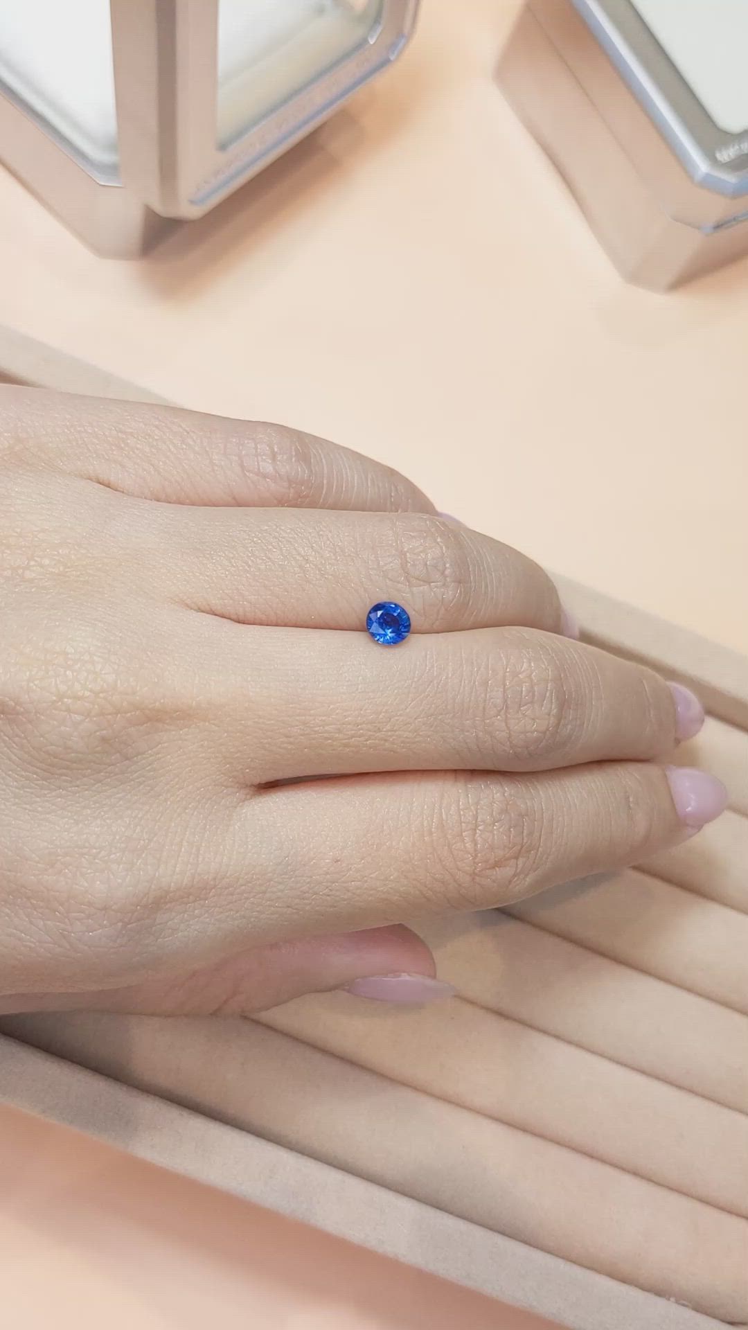 0.68 Ct. Blue Sapphire from Ceylon (Sri Lanka) Size Video