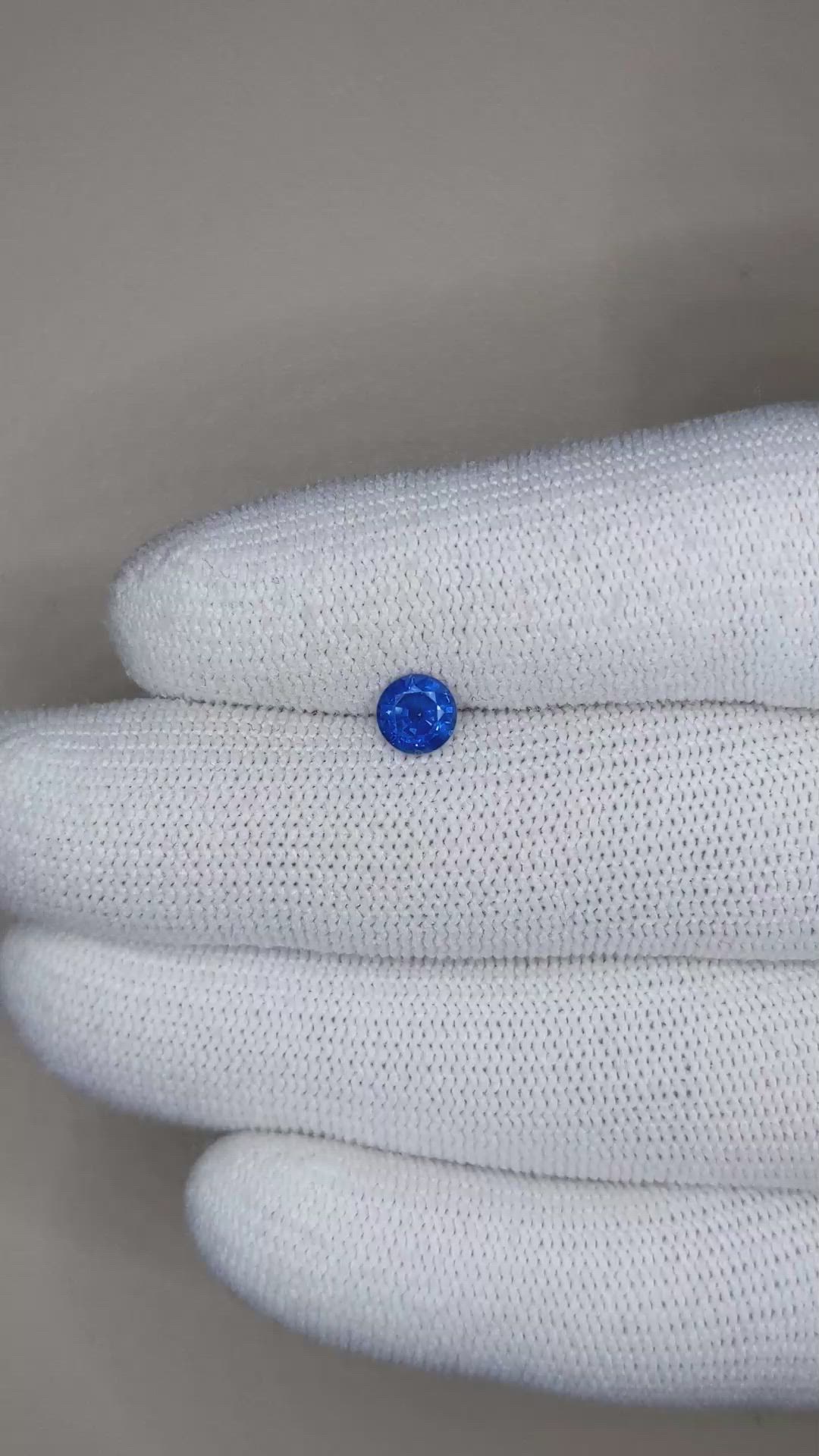 0.68 Ct. Blue Sapphire from Ceylon (Sri Lanka) Size Video