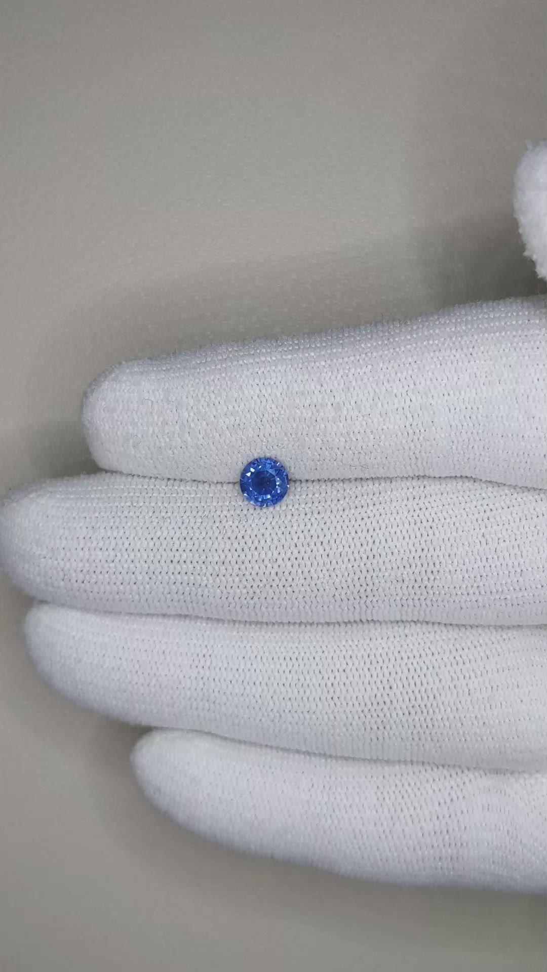 0.68 Ct. Blue Sapphire from Ceylon (Sri Lanka) Size Video