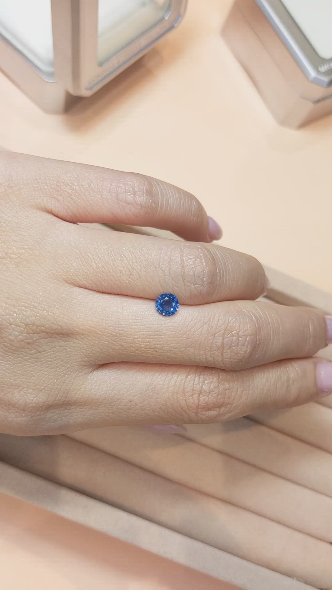 0.68 Ct. Blue Sapphire from Ceylon (Sri Lanka) Size Video