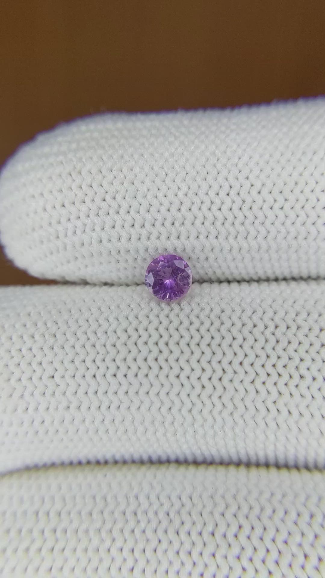 0.38 Ct. Pinkish Purple Sapphire from Ceylon (Sri Lanka) Size Video