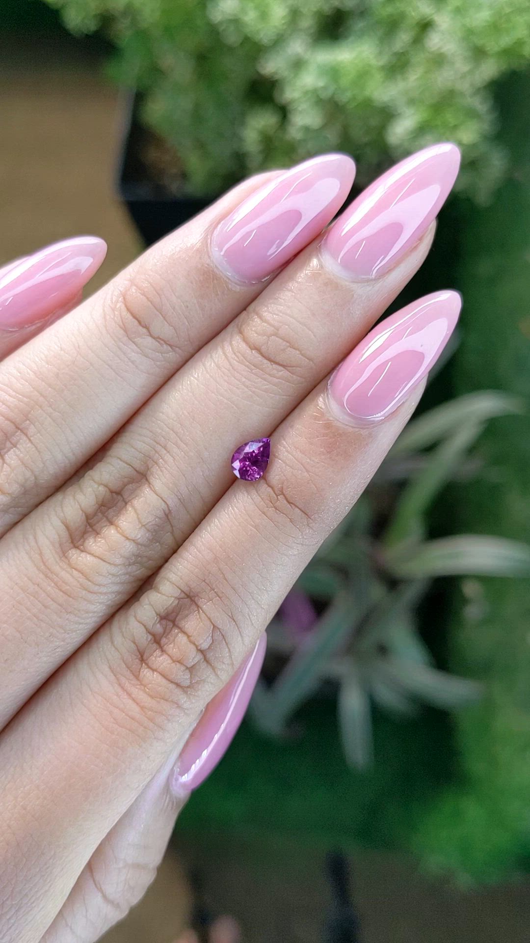 0.53 Ct. Pinkish Purple Sapphire from Ceylon (Sri Lanka) Size Video