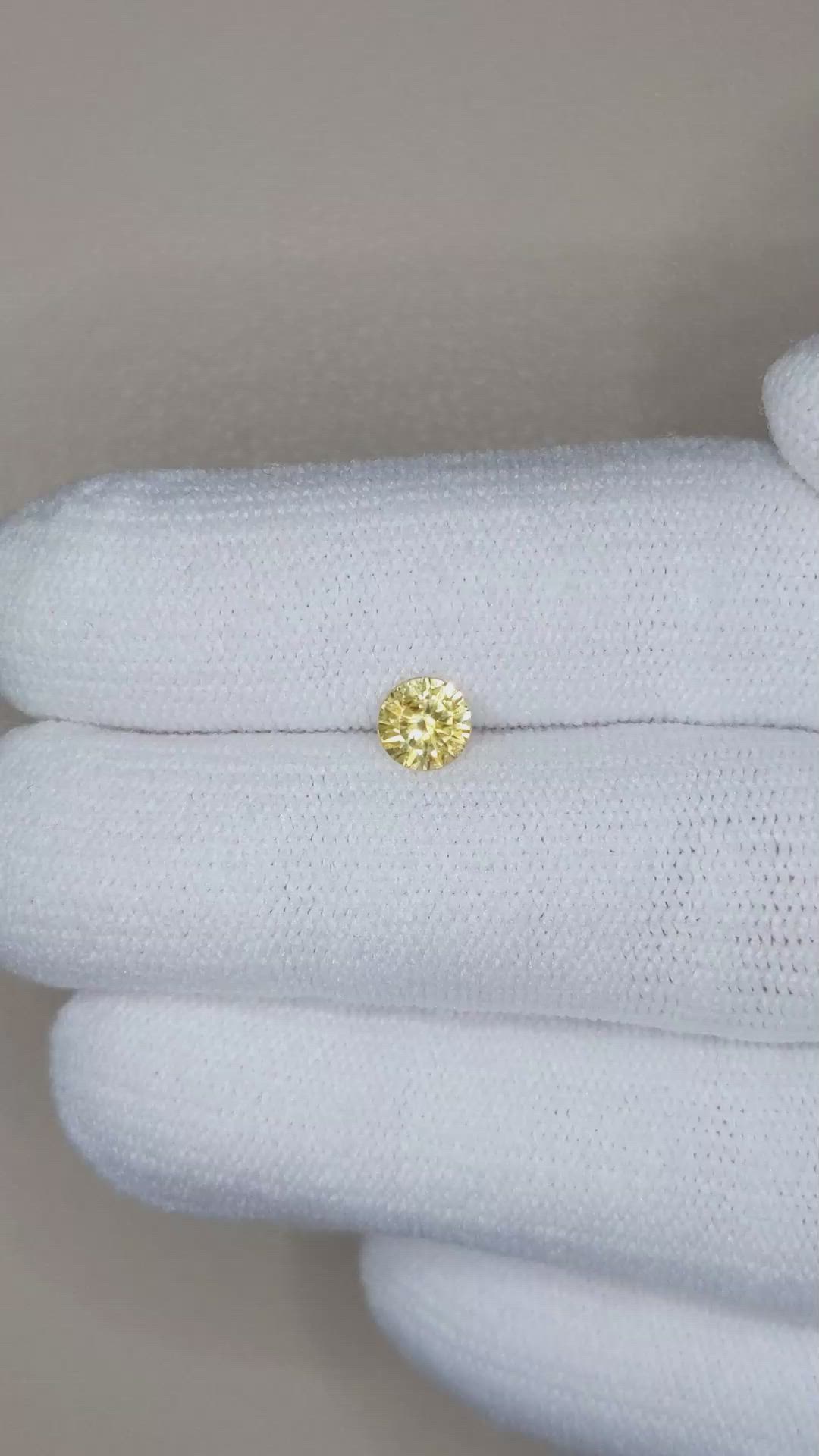 0.55 Ct. Yellow Sapphire from Montana Size Video