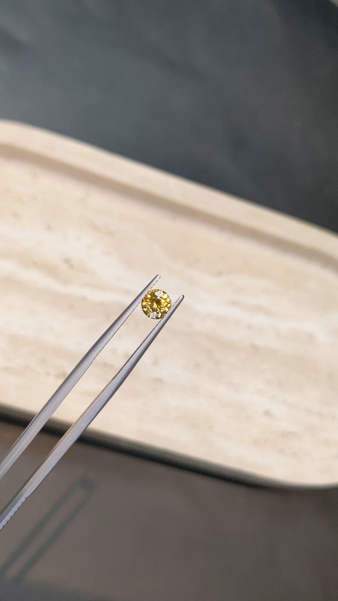 0.85 Ct. Yellow Sapphire from Montana Size Video
