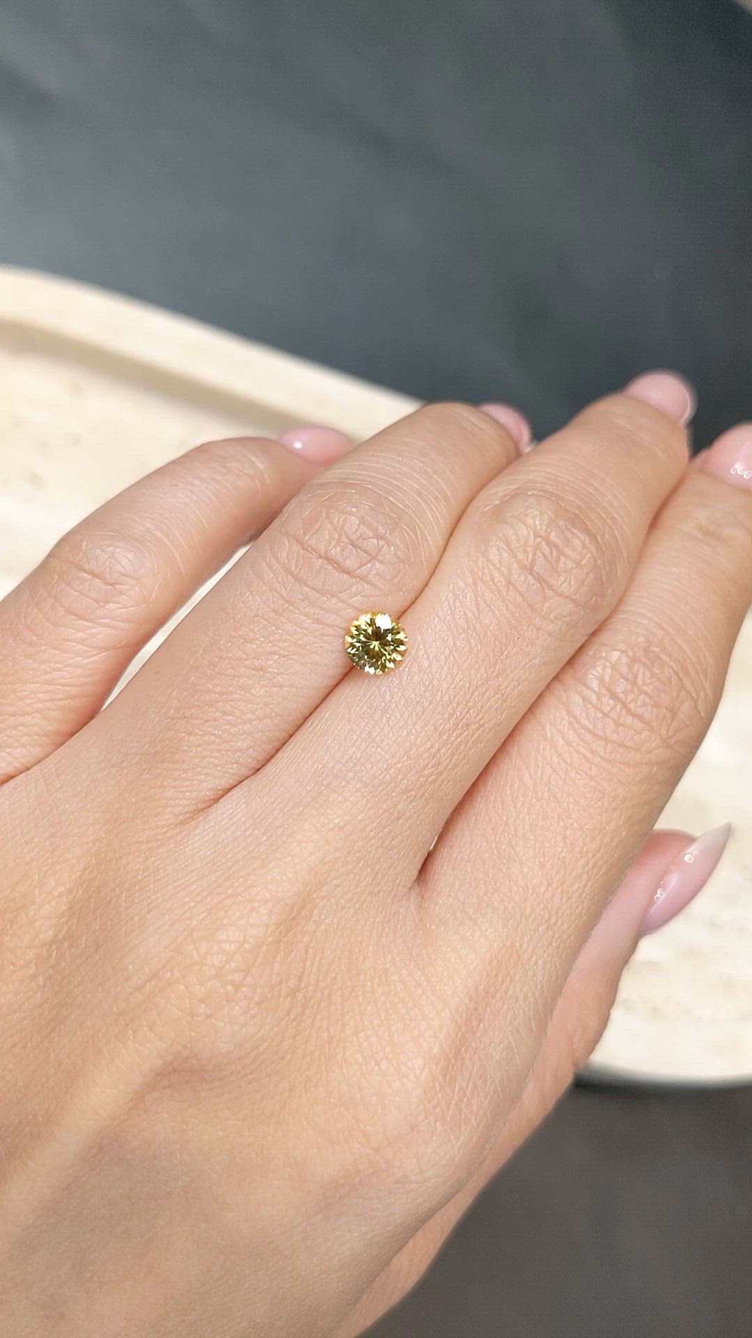 0.85 Ct. Yellow Sapphire from Montana Size Video