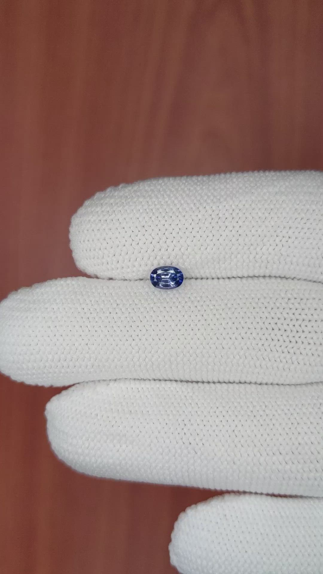 0.48 Ct. Blue Sapphire from Ceylon (Sri Lanka) Size Video