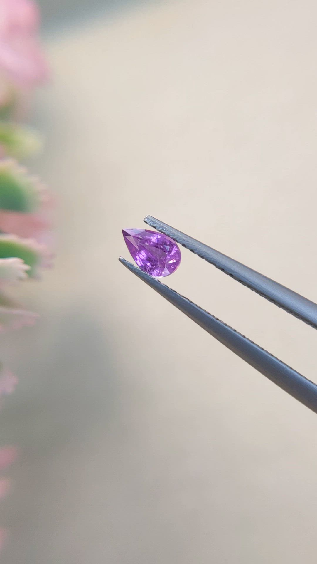 0.47 Ct. Pinkish Purple Sapphire from Ceylon (Sri Lanka) Size Video