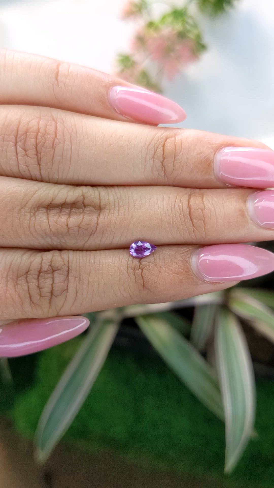 0.47 Ct. Pinkish Purple Sapphire from Ceylon (Sri Lanka) Size Video