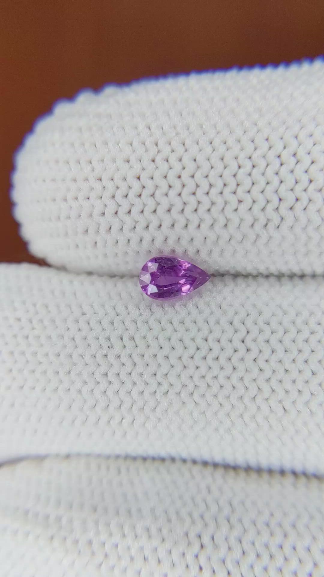 0.47 Ct. Pinkish Purple Sapphire from Ceylon (Sri Lanka) Size Video