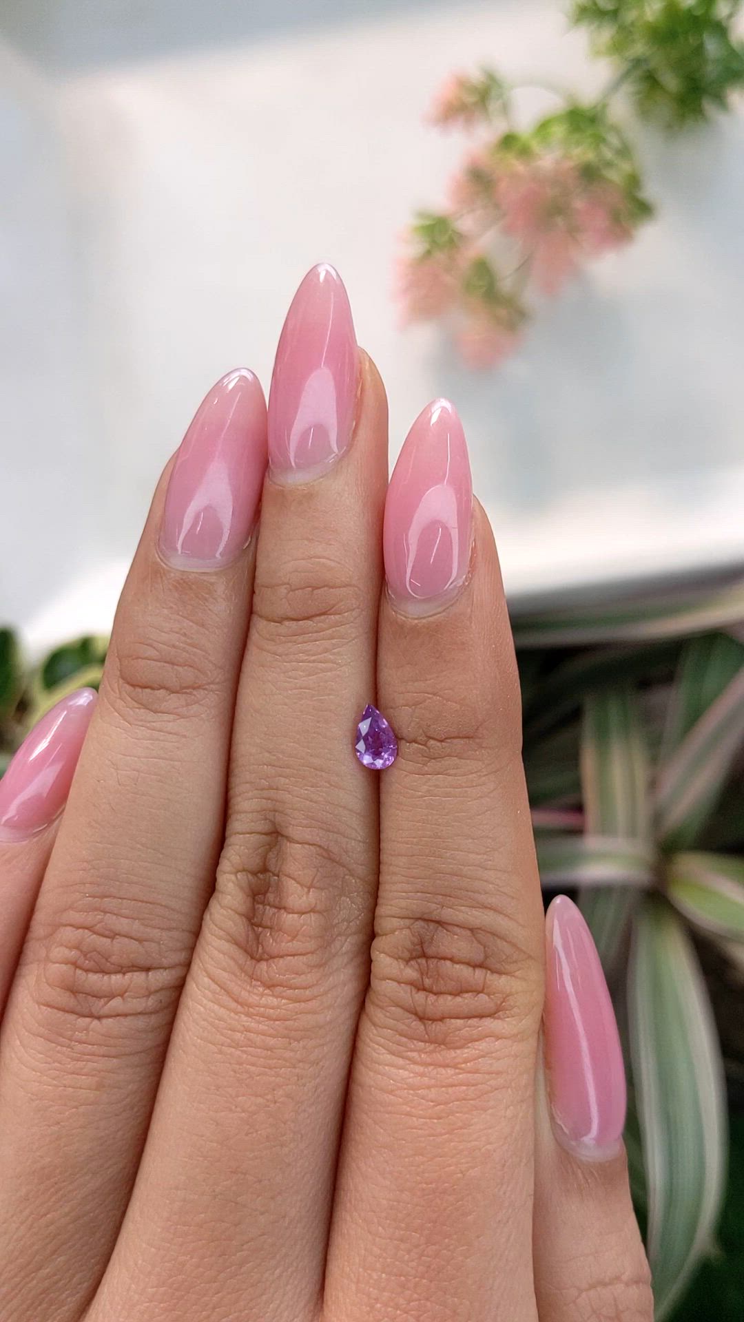 0.47 Ct. Pinkish Purple Sapphire from Ceylon (Sri Lanka) Size Video