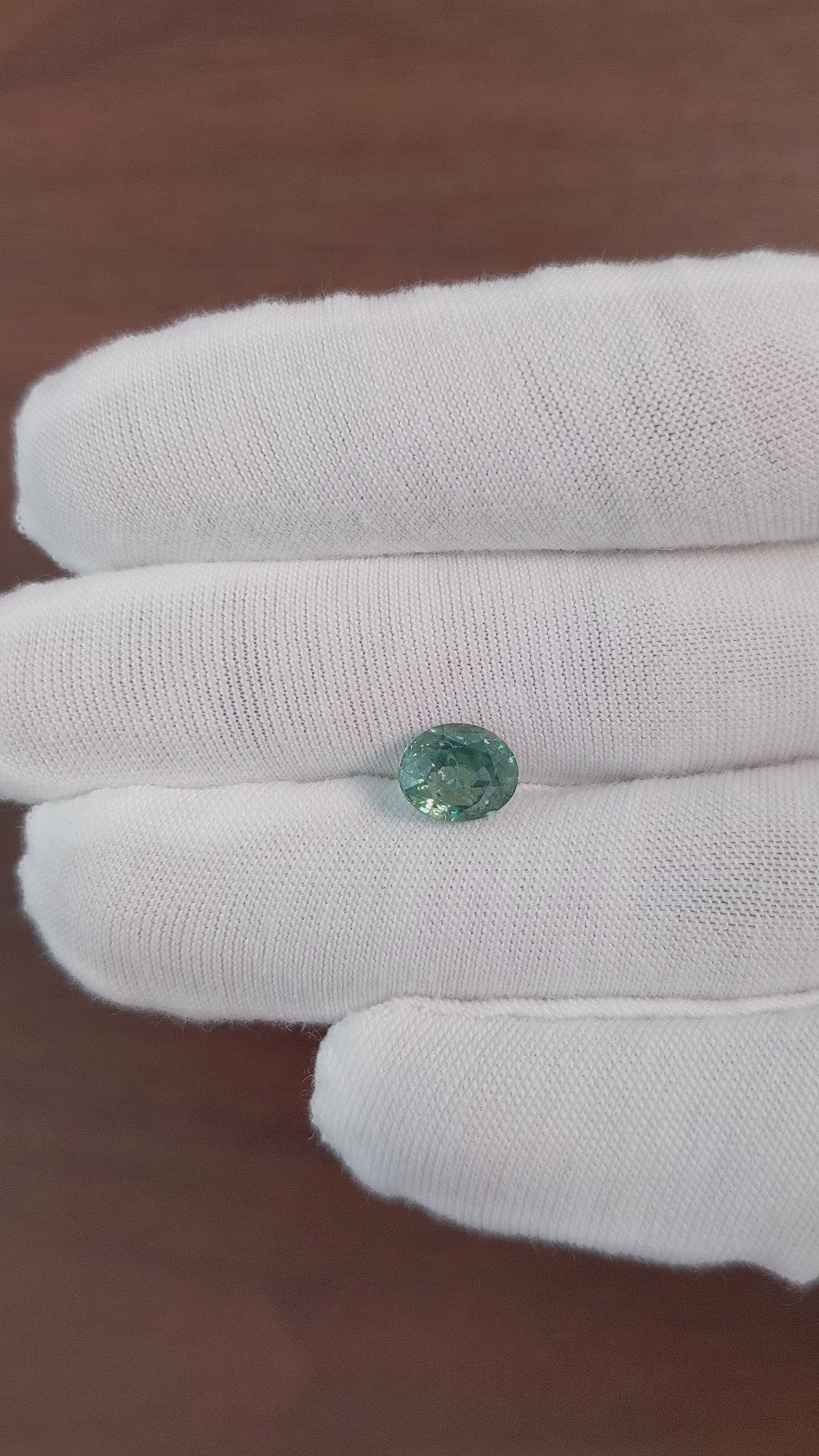 3.07 Ct. Bluish Green Sapphire from Tanzania Size Video